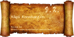 Vágó Konstantin névjegykártya